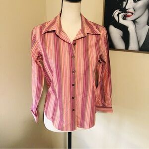 Talbots Striped Button Down Top